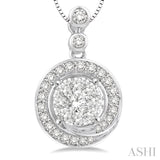 1/2 Ctw Diamond Lovebright Pendant in 14K White Gold with Chain