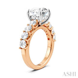 1 1/4 Ctw Round Shape Round Cut Diamond Semi-Mount Engagement Ring in 14K Rose and White Gold