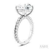1/10 Ctw Round Shape Round Cut Diamond Semi-Mount Engagement Ring in 14K White Gold