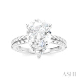 1/10 Ctw Pear Shape Round Cut Diamond Semi-Mount Engagement Ring in 14K White Gold