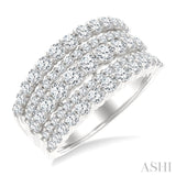 1 3/4 Ctw Round Cut Diamond Bold Fashion Band in 14K White Gold