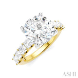 1 1/3 Ctw Round Shape Princess and Round Cut Diamond Semi-Mount Engagement Ring in 14K Yellow and White Gold