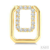 1/6 Ctw Nested Octagonal Frame Round Cut Golden Glow Diamond Fashion Drop Earring in 10K Yellow Gold