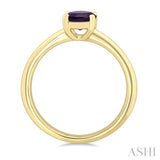 8X6 MM Oval Cut Amethyst Semi-Precious Solitaire Ring in 14K Yellow Gold