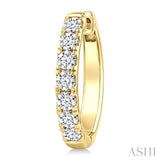 2 Ctw Round Cut Diamond Fashion Hoop Earrings in 14K Yellow Gold