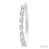 1/4 Ctw Round Cut Diamond Floating Hoop Fashion Earrings in 10K White Gold