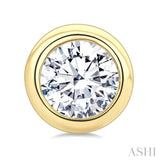 1/3 Ctw Bezel Set Round Cut Diamond Stud Earrings in 14K Yellow Gold