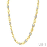 1/4 Ctw Bold Mariner Link Round Cut Diamond Fashion Necklace in Yellow Gold Vermeil