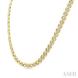 1/4 Ctw Bold Panther Link Round Cut Diamond Fashion Necklace in Yellow Gold Vermeil
