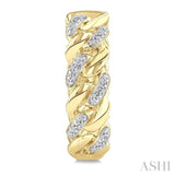 1/10 Ctw Round Cut Diamond Cuban Link Hoop Earrings in Yellow Gold Vermeil