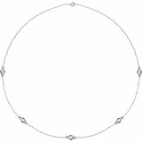 14K White Gold 1 CTW Natural Diamond 5-Station 18" Necklace