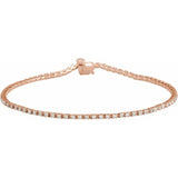 14K Rose Gold 1 CTW Lab-Grown Diamond Line 7 1/4" Bracelet