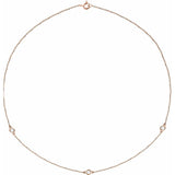 14K Rose Gold 1/3 CTW Lab-Grown Diamond 3-Station 18" Necklace