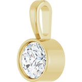 14K Yellow Gold 1/4 CT Lab-Grown Diamond Bezel-Set Solitaire Pendant