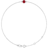 14K White Gold Lab-Grown Ruby 6 1/2-7 1/2" Bracelet