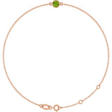 14K Rose Gold Natural Peridot 6 1/2-7 1/2" Bracelet