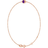 14K Rose Gold Natural Amethyst 6 1/2-7 1/2" Bracelet