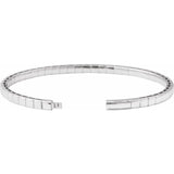 14K White Gold 5 CTW Lab-Grown Diamond  Flexible Bangle 7" Bracelet