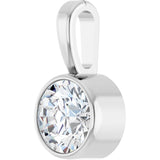Sterling Silver 1/3 CT Natural Diamond Bezel-Set Solitaire Pendant