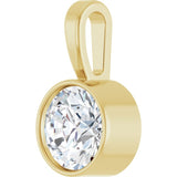 14K Yellow Gold 1/2 CT Natural Diamond Bezel-Set Solitaire Pendant