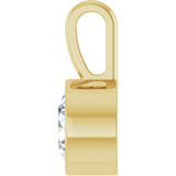 14K Yellow Gold 1/2 CT Natural Diamond Bezel-Set Solitaire Pendant