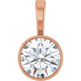 14K Rose Gold 5/8 CT Natural Diamond Bezel-Set Solitaire Pendant
