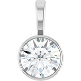 Platinum 9/10 CT Natural Diamond Bezel-Set Solitaire Pendant