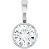 Platinum 1/3 CT Lab-Grown Diamond Bezel-Set Solitaire Pendant