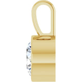 14K Yellow Gold 9/10 CT Lab-Grown Diamond Bezel-Set Solitaire Pendant