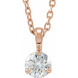 14K Rose Gold 1/4 CTW Natural Diamond 18" Necklace