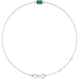 14K White Gold Lab-Grown Emerald 6 1/2-7 1/2" Bracelet