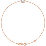 14K Rose Gold Natural Diamond 6 1/2-7 1/2" Bracelet