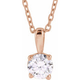 14K Rose Gold 1 CT Natural Diamond 18" Necklace
