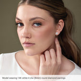 14K Rose Gold Natural White Sapphire Earring