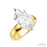 1/10 Ctw Akari Marquise Shape Round Cut Diamond Semi Mount Engagement Ring in 14K Yellow and White Gold