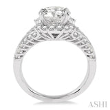 1/2 Ctw Diamond Semi-Mount Engagement Ring in 14K White Gold