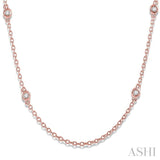 1/5 Ctw Round Cut Diamond Fashion Necklace in 14K Rose Gold