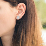 1/3 Ctw Oval Shape Lovebright Round Cut Diamond Stud Earrings in 14K White Gold