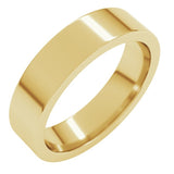 10K Yellow Gold 5 mm Comfort-Fit Flat Band Size 9