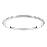 14K White Gold 1 mm Half Round Band Size 8