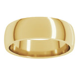 22K Yellow Gold 6 mm Lightweight Comfort-Fit Half Round Band Size 8.5