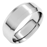14K White Gold 7 mm Beveled-Edge Comfort-Fit Flat Band Size 9