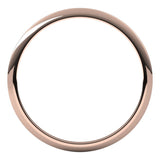 14K Rose Gold 1 mm Half Round Band Size 7.5