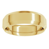 14K Yellow Gold 6 mm Beveled-Edge Comfort-Fit Flat Band Size 11.5