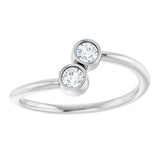 14K White Gold 1/5 CTW Natural Diamond Two-Stone Ring