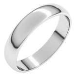 14K White Gold 4 mm Lightweight Half Round Band Size 12