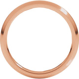 14K Rose Gold 2.5 mm Comfort-Fit Half Round Band Size 7