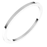 10K White Gold 1 mm Flat Band Size 10