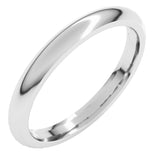 10K White Gold 2.5 mm Comfort-Fit Half Round Band Size 10
