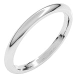 14K X1 White Gold 2 mm Comfort-Fit Half Round Band Size 4